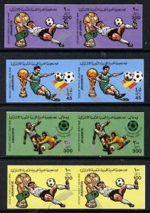 Libya 1982 Football World Cup set of 4 each in imperf pai...