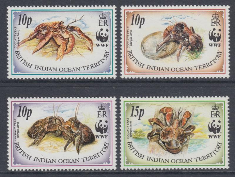 XG-BA648 BIOT - Wwf, 1993 Marine Life, Coconut Crab MNH Set