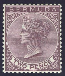Bermuda 1883 QV 2d aniline purple MLH. SG 26. Sc 21.