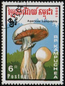 Cambodia 973 - Cto - 6r Meadow Mushroom (1989)