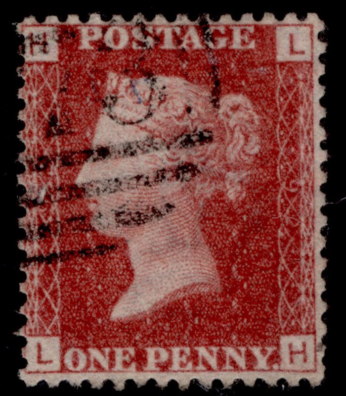 GB QV SG43, 1d rose-red PLATE 92, FINE USED. LH