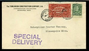 2c USA with early 20c E4 Special Delivery fee SCARCE Cat$85, 1930 cover Canada