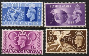 Great Britain Sc #271-274 Mint Hinged