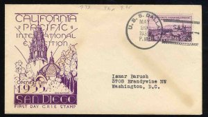 United States First Day Covers #773-30, 1935 3c California, W.N. Watson cache...