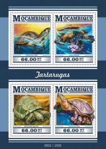 MOZAMBIQUE - 2015 - Tortoises/Turtles - Perf 4v Sheet - Mint Never Hinged