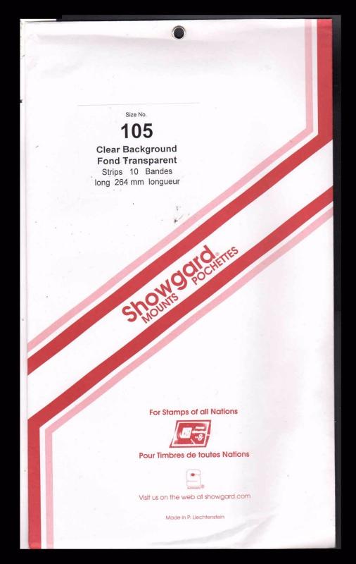 Clear Showgard Stamp Mount 105 X 264 mm  (10 count) Clear