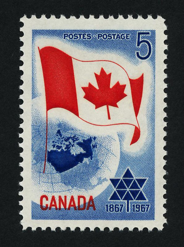 Canada 453 MNH Flag, Centennial of Confederation, Map