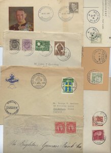 SWEDEN 1916 70 COLLECTION OF 12 COVERS COMMERCIAL SOME FDCs ONE W/CENSOR SEE SCA