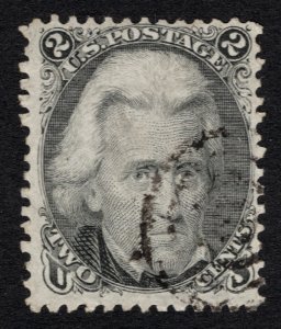 Used 1863 2c Blackjack, Scott #73 (d1)