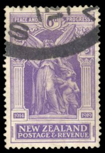 New Zealand #169 Cat$25, 1920 6p purple, used