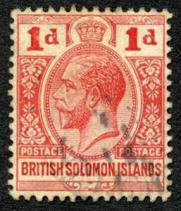 British Solomon Is SG19 1d red inc Postage Postage Cat 21 pounds