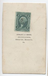 1860s CDV photograph man Greenville PA R19c 3ct telegraph revenue [6512.32]