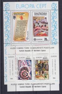 Turkish Northern Cyprus Sc 26/418 MNH. 1975-96 EUROPA, 13 complete sets, fresh