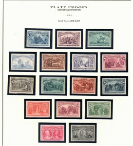 USA #230P4 - #245P4 Very Fine Set Of Plate Proofs On Card