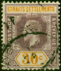 Straits Settlements 1921 50c Dull Purple & Orange SG235 Die I Fine Used