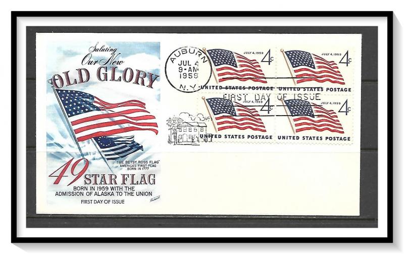 US #1132 49-Star Flag Block Fleetwood Cachet FDC