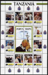 Tanzania 1992 Pope's Visits 1984-85 perf sheet of 16 cont...