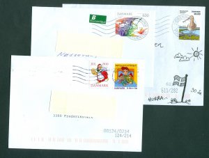 Denmark. 3 Covers Postal Used. 2010-12-15. 2010 With Christmas Seal.