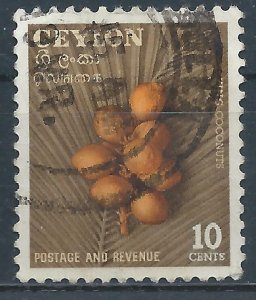 Ceylon 1954 - 10c Coconuts - SG435 used