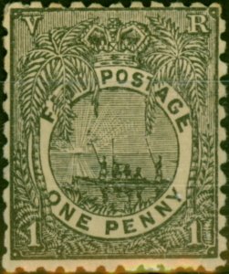 Fiji 1893 1d Black SG82 P.11 x 10 Good MM