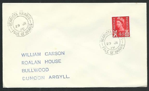 GB SCOTLAND 1970 cover SCARISTA HARRIS / ISLE OF HARRIS cds, ..............66602