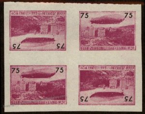 Spain Germany 1929 Barcelona Graf Zeppelin IMPERF MNH Flight Label Vignett 93696