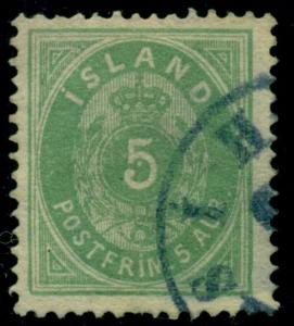 ICELAND CROWN & POSTHORN CANCEL, AS I H(OLTUM) on 5aur, scarcer