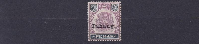 PAHANG  1898  S G 21 50C  DULL PURPLE  & GREENISH  BLACK MH C £475  MARK TO BACK