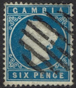 GAMBIA 1880 QV CAMEO 6D WMK CROWN CC UPRIGHT USED