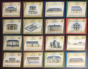 Norfolk Island 1973-75 Buildings Definitives Set MNH