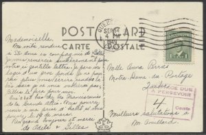 1949 Short Paid Post Card Quebec PQ to a Local Address