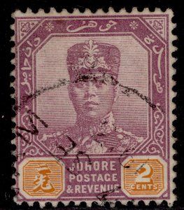 MALAYSIA - Johore GV SG79, 2c dull purple & green, FINE USED.