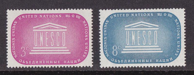 UN - NY # 33-34, Unesco, Mint LH, 