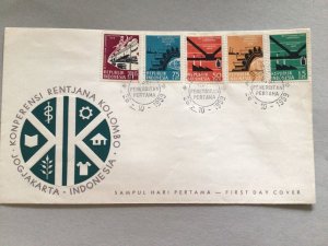 Republic Indonesia 1959 Colombo Conference multi stamp postal cover 66245 
