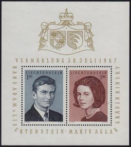 Liechtenstein - 1967 - Scott #424 - MNH SS - Princely Couple