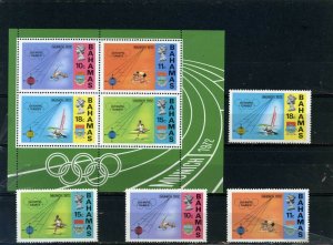 BAHAMAS 1972 SUMMER OLYMPIC GAMES MUNICH SET OF 4 STAMPS & S/S  MNH 