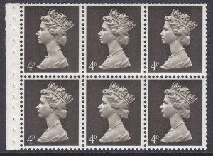 UB8 GA Pre-decimal Machin Booklet Pane Perf I 2B Head A UNMOUNTED MINT