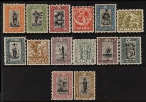 PAPUA 1932 Pictorials ½d to 5/-.