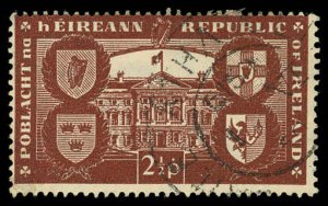 IRELAND Sc 139 F/USED - 1949 2½p Leinster House - AERLINGUS Slogan Cancel