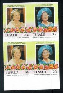 P2728 B - TUVALU YVERT 321-2 IMPERF PAIR, QUEEN MOTHER MNH-