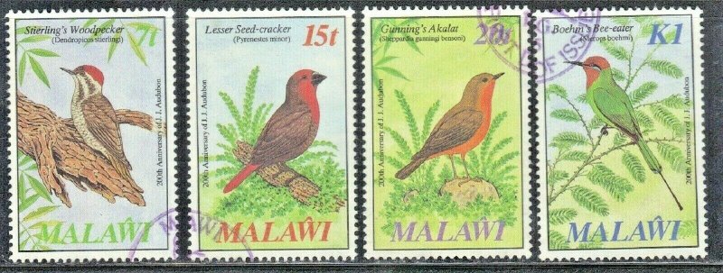 MALAWI SC# 470-473  USED SET 1985  BIRDS    SEE SCAN