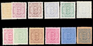 Angola 25-36, $157, 1893-94 King Carlos, hinge remnants