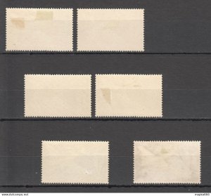 Fr322 1942 French Equatorial Africa Aviation Air Mail 6St Different Tints Mlh...