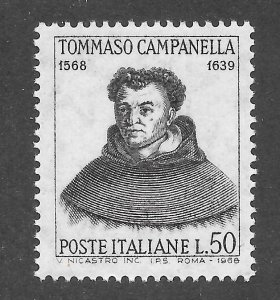 Italy Scott 985a MNHOG - 1968 Tommaso Campanella, Perf 13.5 - SCV $0.80