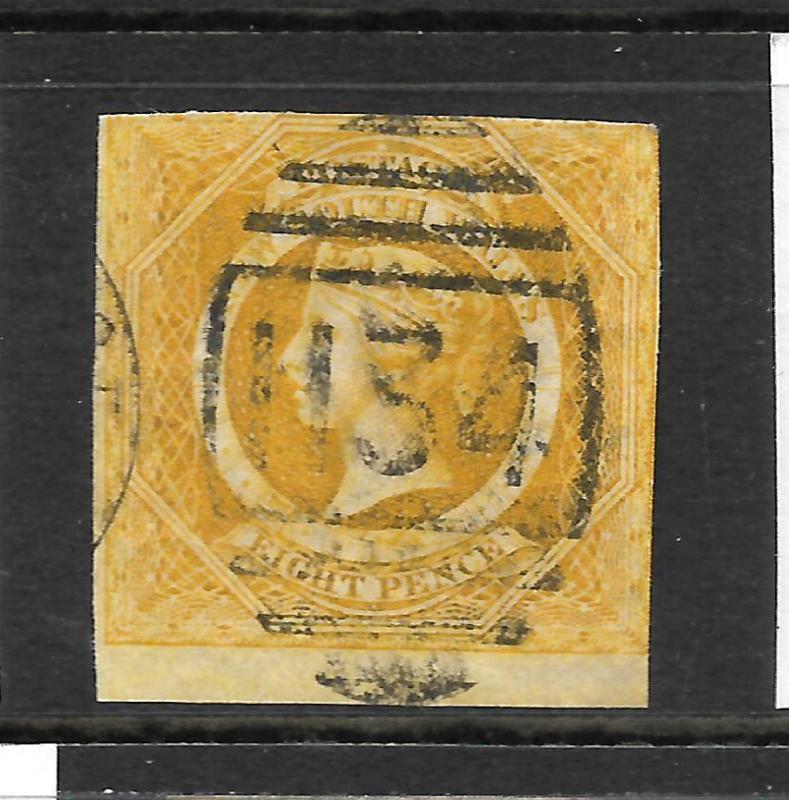 NEW SOUTH WALES 1854-59    8d  GOLDEN YELLOW   QV   FU    SG 97