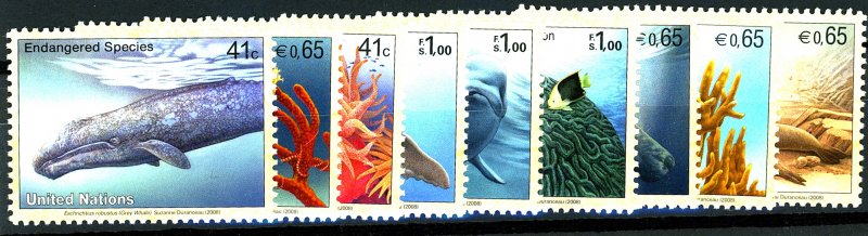 UNITED NATIONS #ENDANGERED SPECIES MINT OG NH SET OF 9