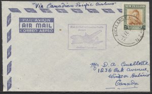 1952 1st CPA Air Mail Service Aukland New Zealand to Vancouver Canada