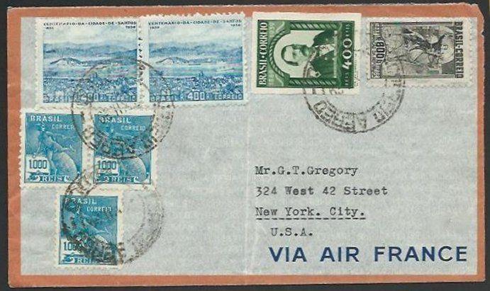 BRAZIL 1939 airmail cover to USA...........................................59272