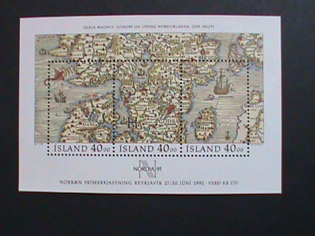 ​ICELAND-1990-SC#715 NODIA'91- STAMP SHOW- WORLD STAMP DAY MNH S/S-VERY FINE