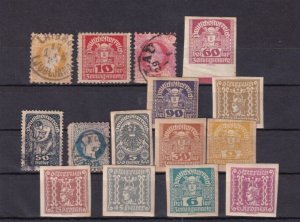 SA27h Austria 1860s' - 1910's selection of used stamps